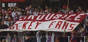 Fanoušci Pardubic přijeli v hojném počtu.
- Dukla Jihlava Pardubice fanoušci